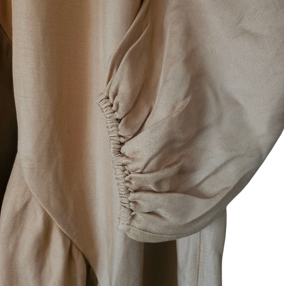 & Other Stories Voluminous Oversized Balloon Sleeve Midi Dress, Beige Size XS - Picture 10 of 14